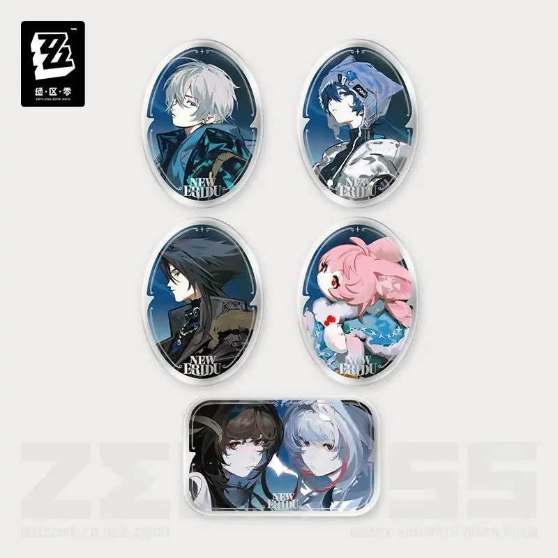 Official Zenless Zone Zero Genuine “Concerto Frequency Series” Glow-in-the-Dark Tin Badge, Mouse Pad, and Acrylic Figurine Set