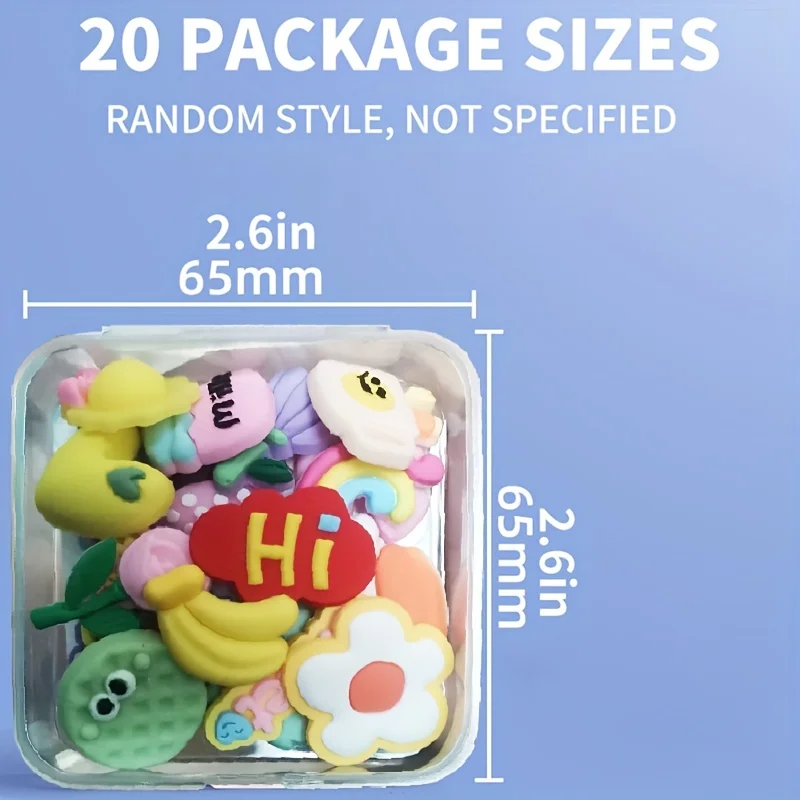20/50pcs 3D soft adhesive sticker with plastic box packaging  Cup Cooling 3D Stereo Cute Cartoon DIY Fridge Sticker Phone