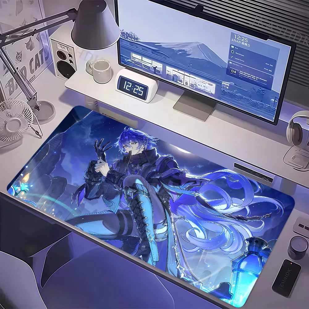 Genshin Flins Cool Impact Mouse Pad Non-slip Thickened MousePad Large Writing Lockedge Gaming Cushion Office Student