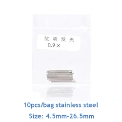 10Pcs /A lot Diam 0.9mm Length 4.5mm-26.5mm  Watch Band Stainless Steel Split Cotter Bars Link Pins for Watchmaker