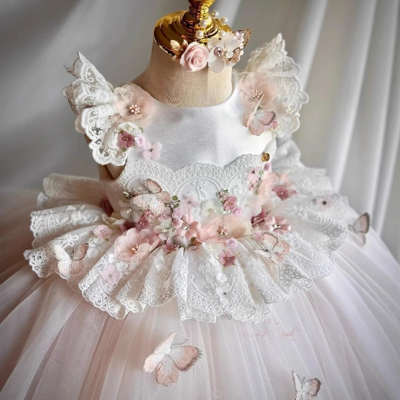 

Party Dress 2025 Clothes New White Girls Princess Costume Children Kids Party Outfits Vestido Cute Sweet Birthday Tulle Gown