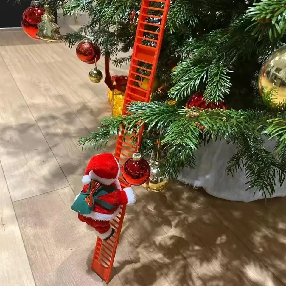 

Electric Climbing Ladder Santa Claus Music Doll Christmas Ornament Decoration for Home Christmas Tree Hanging Decor NewYear Gift