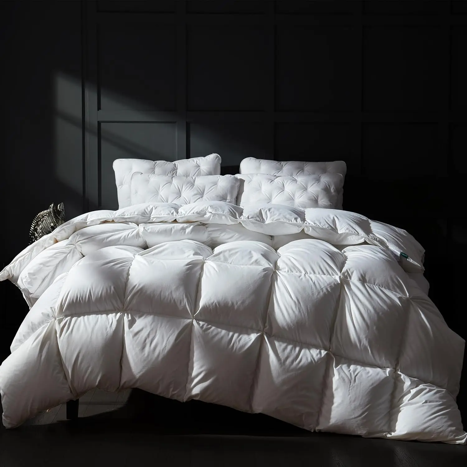 

King Size Goose Down Comforter, 106x90 in, All Season Duvet Insert, Ultra Soft Cotton Blend Cover
