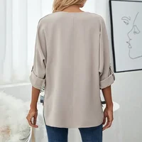 Solid Casual Loose Blouses For Women Fashion 2025 Autumn Vintage Women's Oversized Shirts And Blouses Elegant Youth Female Tops - Image 2