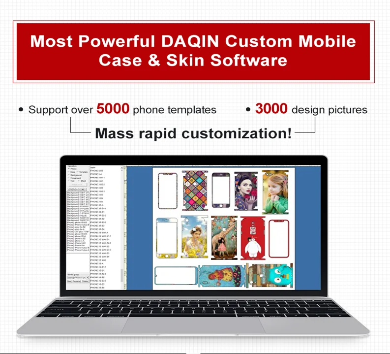 custom phone sticker mobile phone case printing machine with design software