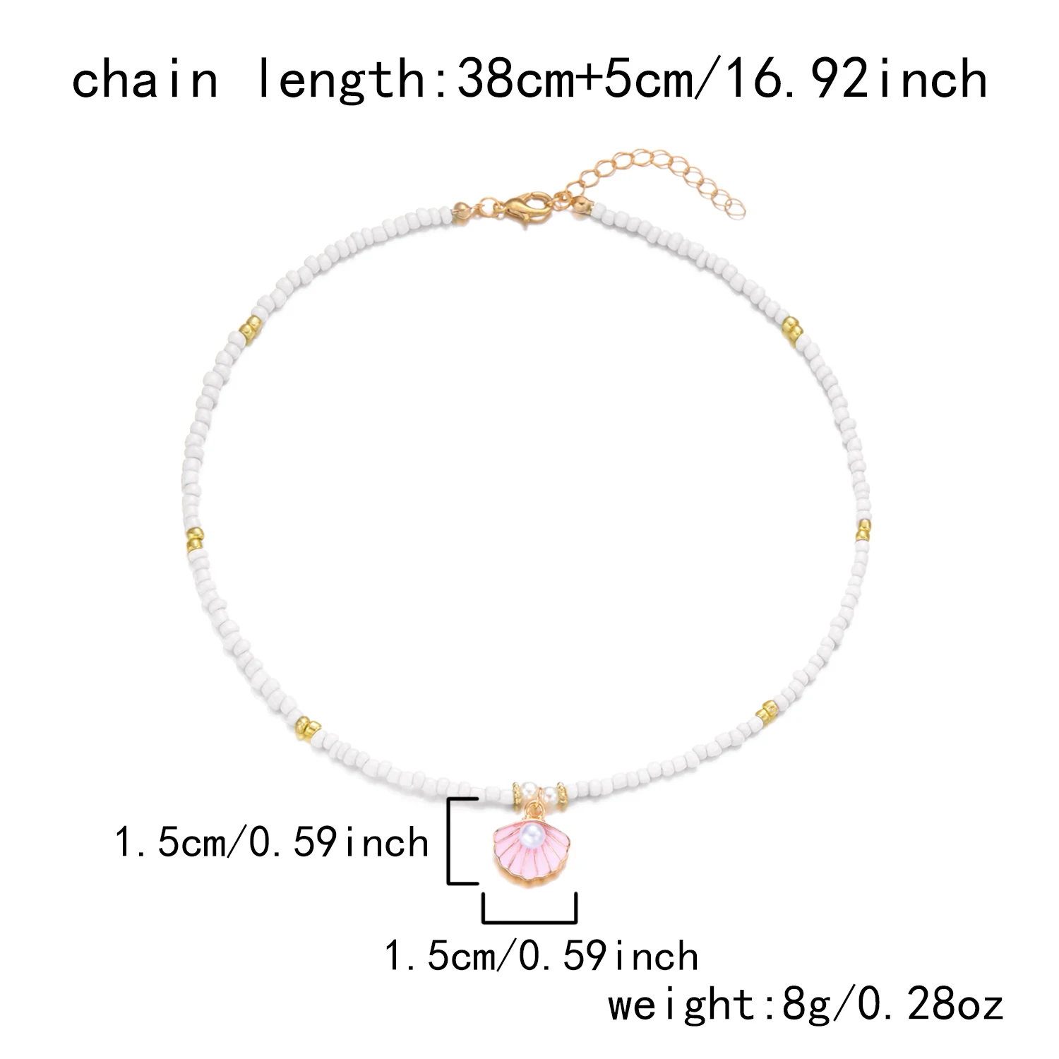 Bohemian Handmade Perlen Kette Mode Halsketten für Frauen Einfache Metall Shell Anhänger Halsketten Party Schmuck Geschenke – Detail 3