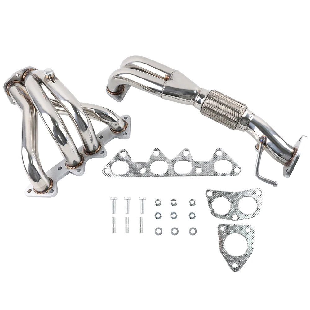 Colector de carreras de acero inoxidable plateado para Honda Accord 98-02 LS4 Combo 1998-2002 Honda Accord F23 DX LX EX L4 2.3L