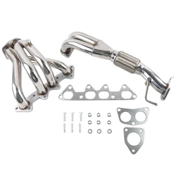 Silver Stainless Racing Manifold Header Exhaust For Honda Accord 98-02 LS4 Combo 1998-2002 Honda Accord F23 DX LX EX L4 2.3L