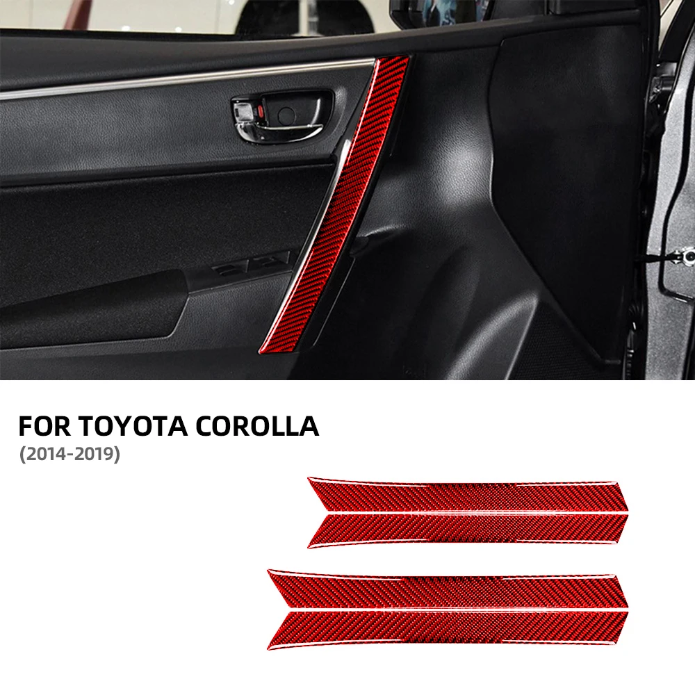 Carbon Fiber Black Fit for Toyota Corolla 2014 2015 2016 2017 2018 2019 Door Handle Car Acceccories Interior Stickers Tools 차량용품