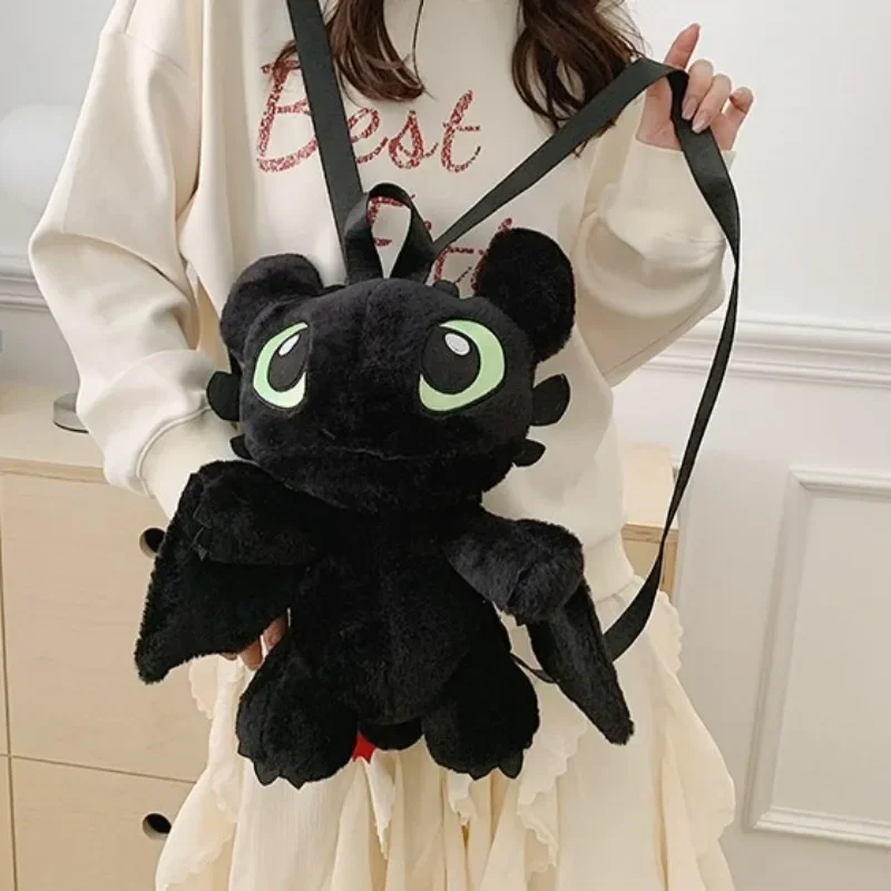 How To Train Your Dragons Adorable Toothless Backpack & Crossbody Sling Bag Soft Cartoon Design Adjustable Straps view 3