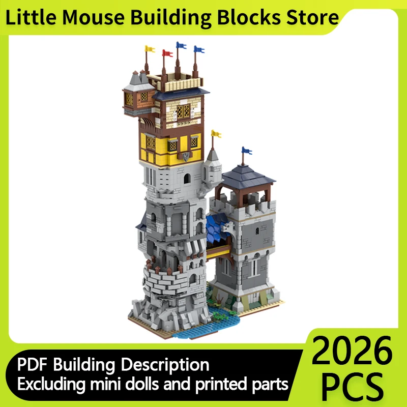 

Medieval Castle Model MOC Building Bricks Castle Of The Two Towers Modular Technology Gifts Holiday Assemble Children Toys Suit