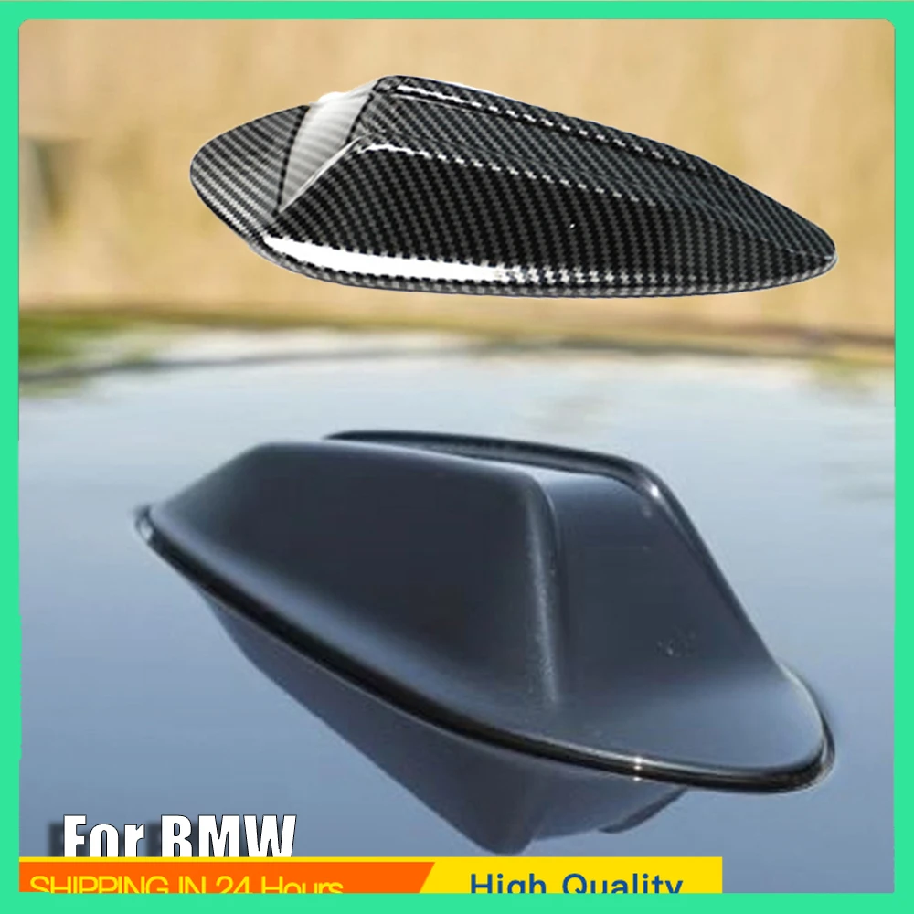 Car Car Styling Carbon Fiber Antenna Shark Fin Aerial Covers Stickers For BMW 3 4 Series i3 X1 G20 G28 2023 Auto Sticker Accesso