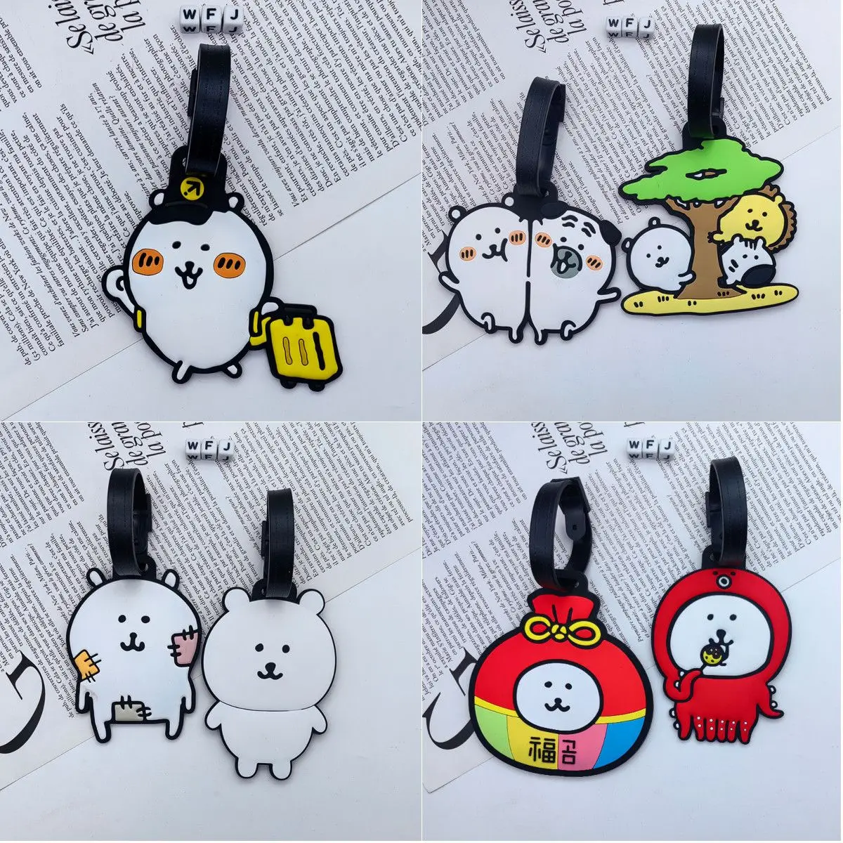Anime Chiikawa Self Deprecating Bear Cute Card Holder Luggage Tag Boarding Check in Luggage Anti Loss Identification Tag Cartoon