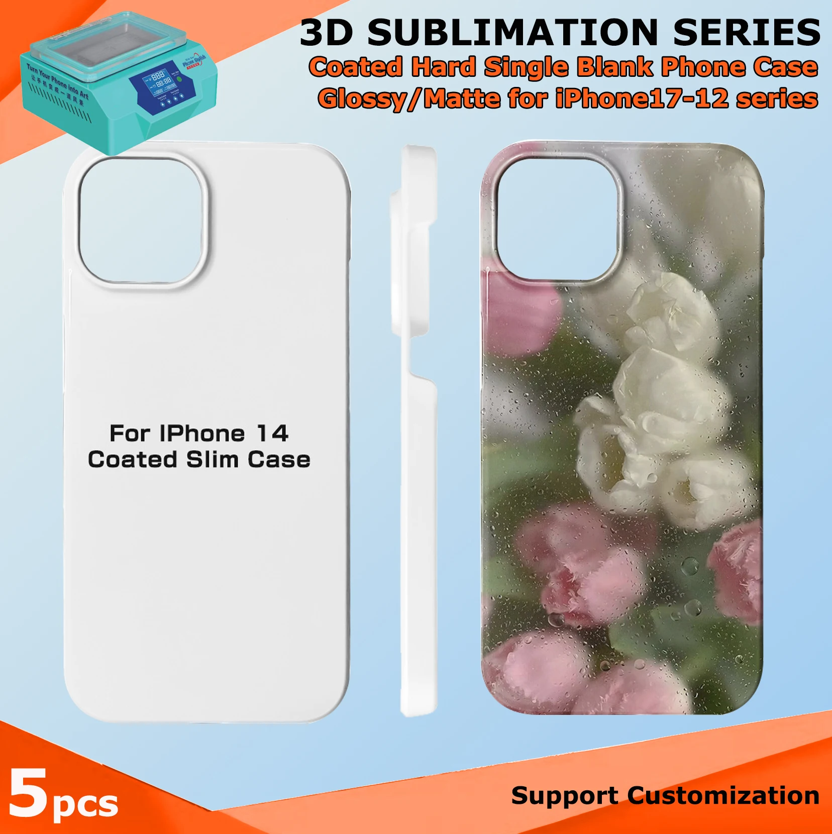 

Fonlyu 5 шт. жесткий пустой чехол для телефона с теплопередачей из поликарбоната для iPhone 17 16 15 14 13 12 pro max 3D сублимационная машина чехол для телефона