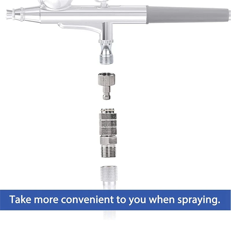 BAAG-6 Pcs Airbrush Quick Disconnect Coupler Release Fitting Plug, As Shown Metal BSP Male And Female Connections Adapter Air Br