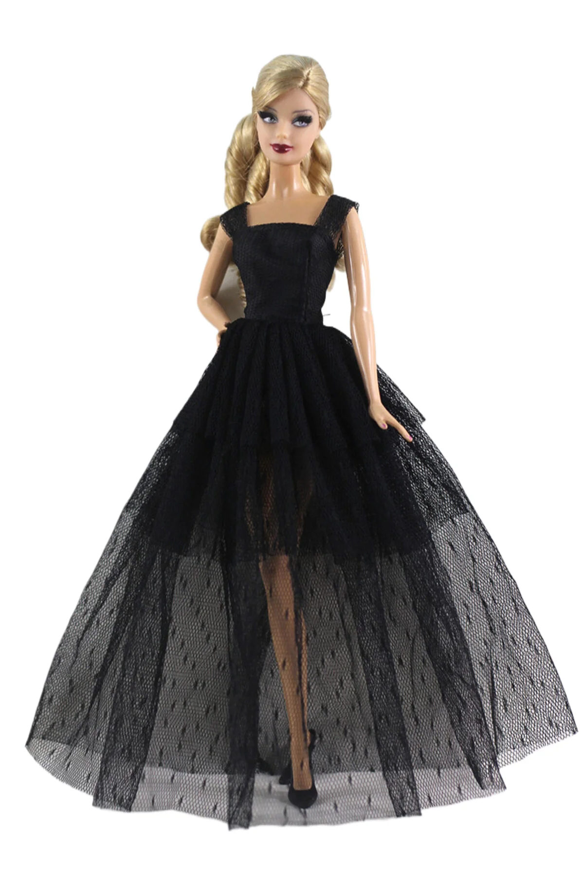 European Fashion Black Lace Dress Set for 30cm Barbie Blyth 1/6 MH CD FR SD Kurhn BJD Doll Clothes Accessories Girl Toy