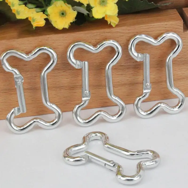 10PCS Bone Shaped Aluminum Carabiner Key Chain Clips Outdoor Keyring Hook Water Bottle Hanging Buckle Travel Kit Accessories