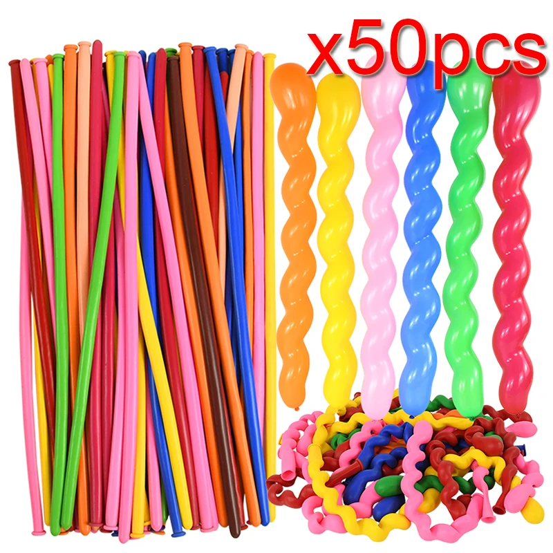 20/50Pcs Multicolor Spiral Long Balloon Screw Twisted Latex Balloon For Kids Birthday Wedding Party Decor Globos Toy Baby Shower