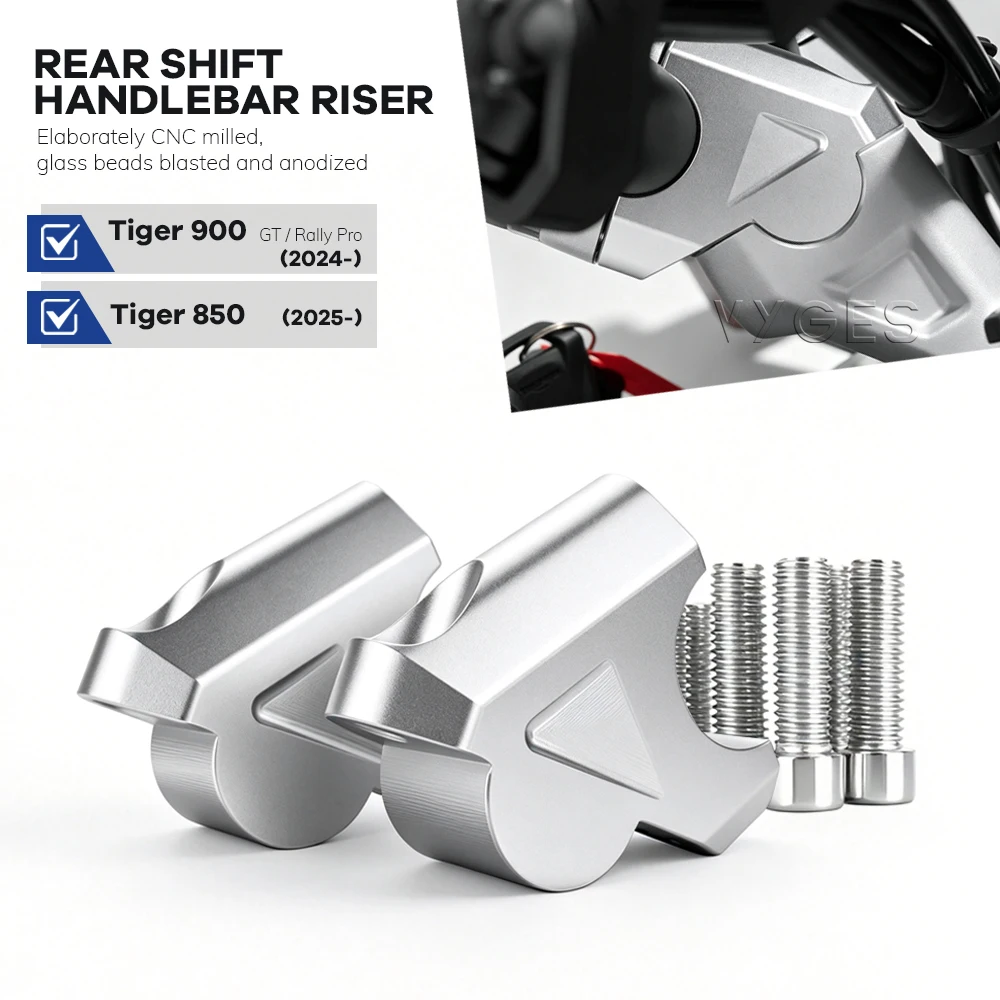 Motorcycle Handlebar Riser Drag Handle Bar Clamp Extend Adapter For Tiger 900 GT Tiger900 Rally Pro 2024- Tiger850 2025-
