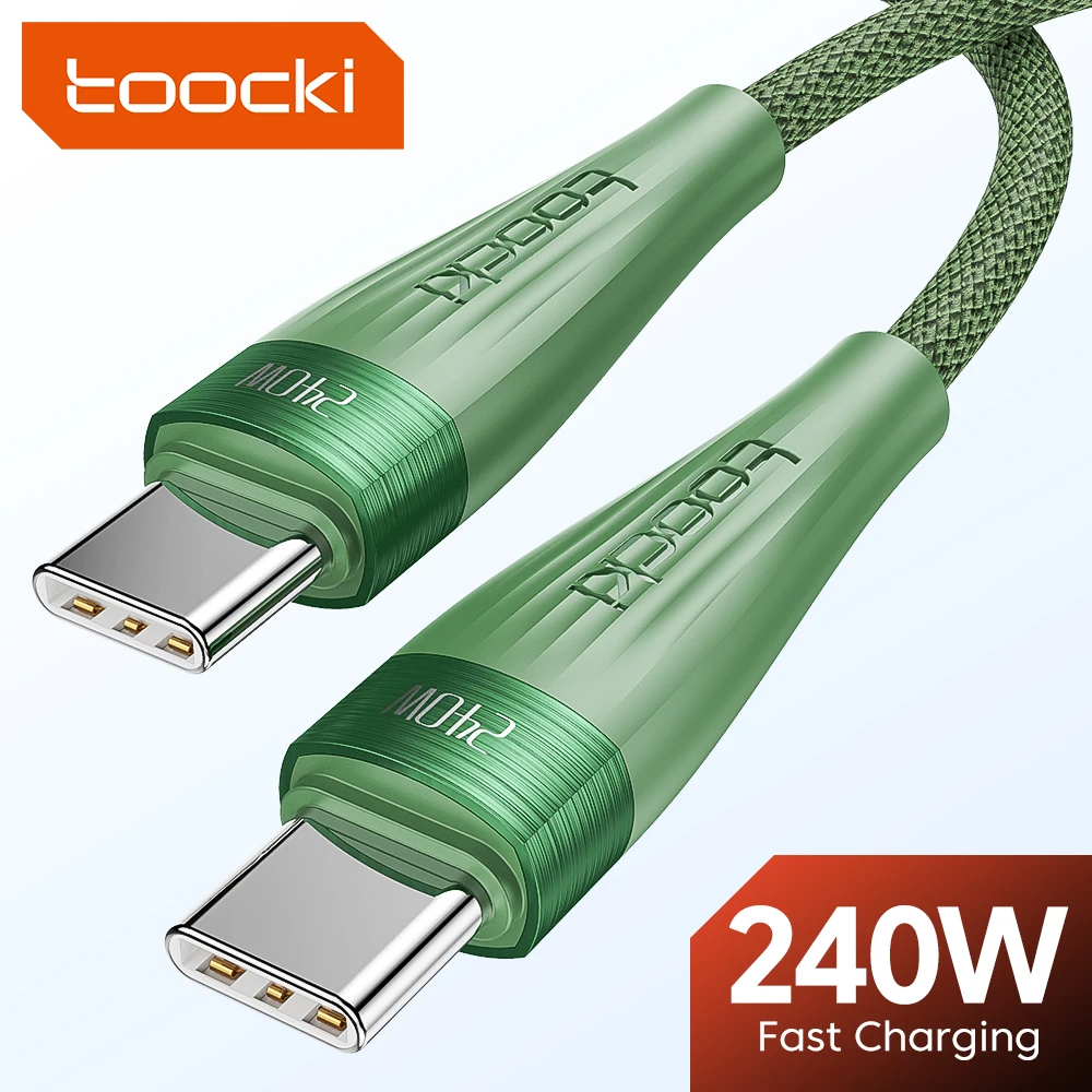 Toocki tipo c para usb c cabo 240w carga super rápida pd 3.1 tipo c carregador cabo para macbook xiaomi huawei dados usbc carregamento cabo