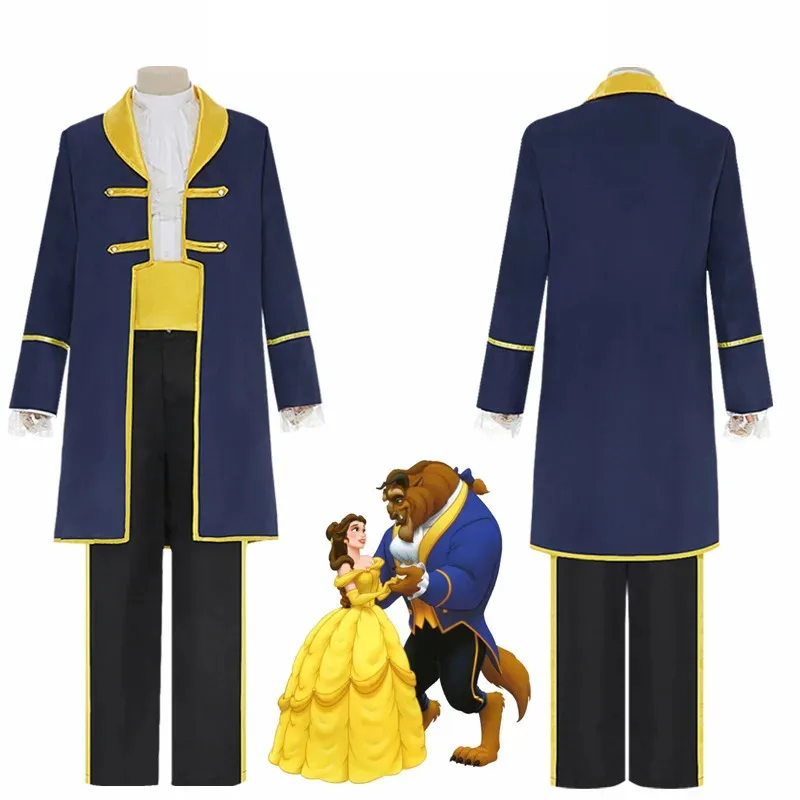 

Adult Prince The Beast Cosplay Costume Adult Halloween party Men Boys Fancy Dress Movie Prince beast costume For Mask
