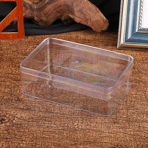 5 Pcs Clear Rectangle Small Storage Boxes with Lid Containers Display Boxes Favor Gift Box for Candy Pill Jewelry Christmas