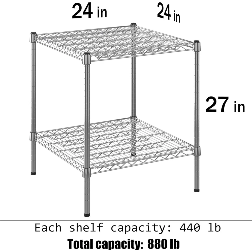 NSF Commercial Storage T1 Unit, 24 "de profondeur x 24" de large x 27 "recommande le kit Wire Shelimeded, 2 niveaux