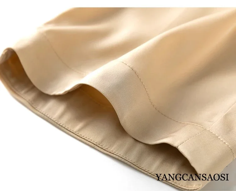 2025 Women's Fashion Clothing 20MM 93% Natural Mulberry Silk Elastic Double Qiao Satin Elastic Waist Haren Casual Pants