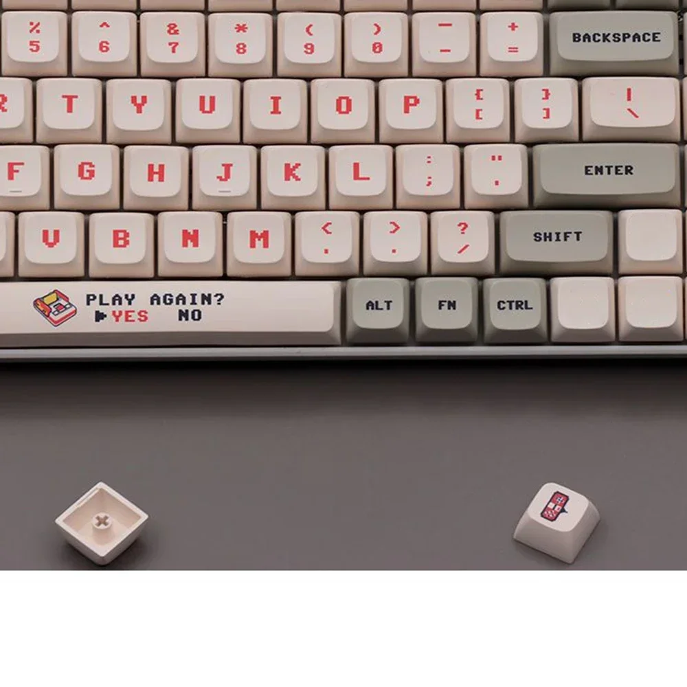 138 Keys Anime Retro Red And White Machine Keycaps Dye Sub   Profile for MX Switch DIY Ducky Game Mechanical Keyboard