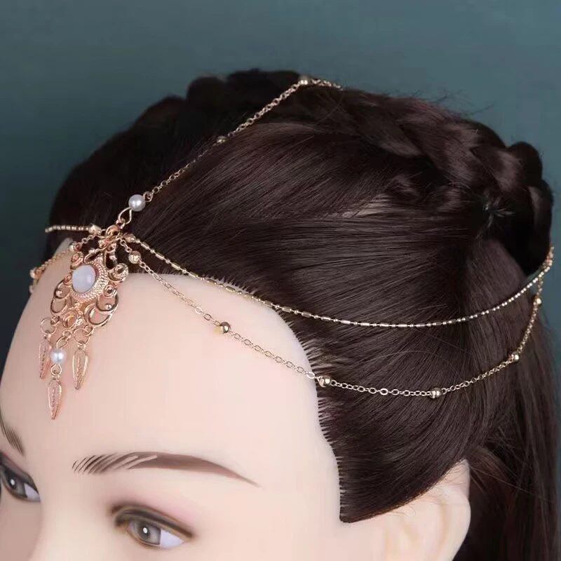 

Винтажная полая цепочка на голову с геометрическим цветком - многослойная повязка для волос с кисточками, женский аксессуар для волос для невесты и вечеринки