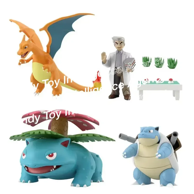 for Bandai Scale World Kanto Region Dr Daming Blaine Rapidash Magmar Charizard Blastoise Venusaur Action Figure view 5