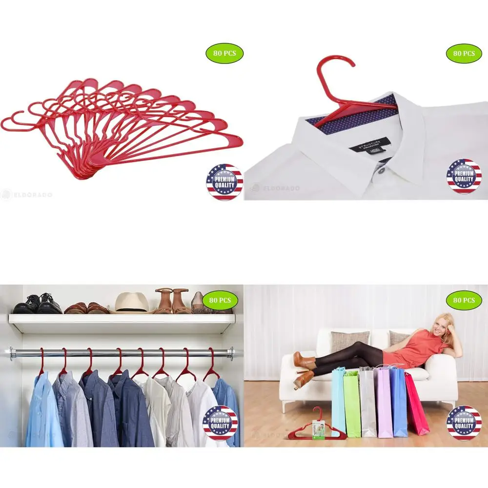 

Adult Clothing Hangers, Plastic, Suitable for Shirts, Blouses, T-Shirts, Dresses, and Suits, 80 Pack in Burgundy