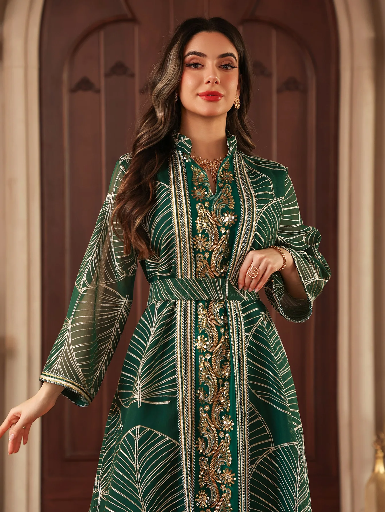 Eid muzułmańska sukienka damska Abaya z wewnętrzną sukienką 2-częściowy zestaw Jalabiya Ramadan Abayas szata Caftan Vestidos Largos 2024