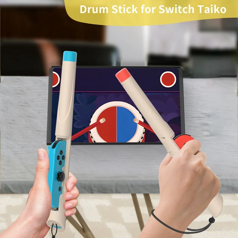 For Switch Drumstick Handle Grip For Switch 2 Pcs Set Game Console Game Drumstick Handle Drumsticks Replacement Parts 2Pcs