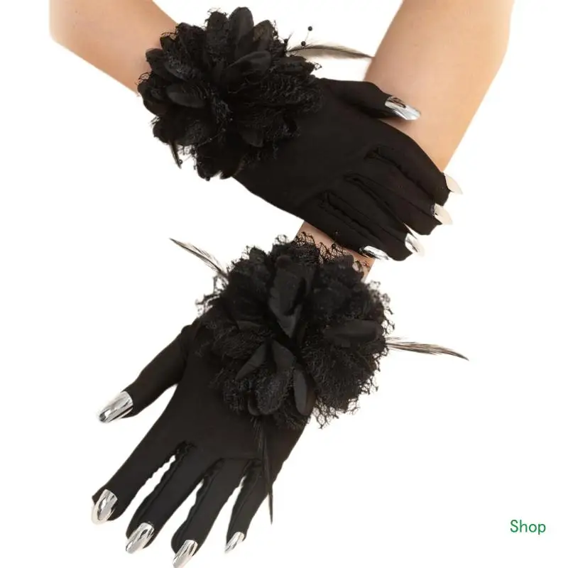 Dropship Halloween Costume Gloves Photo Props Witch Gloves Theme Event Scary Witch Claw Gloves Adult Stage Performances Props