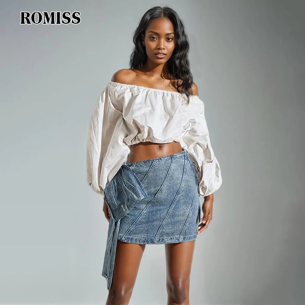 

Sexy Solid Color Streetwear Backless Blouse For Women Round Neck Puff Sleeve Blouses Female 2024 Summer Clothing Style
