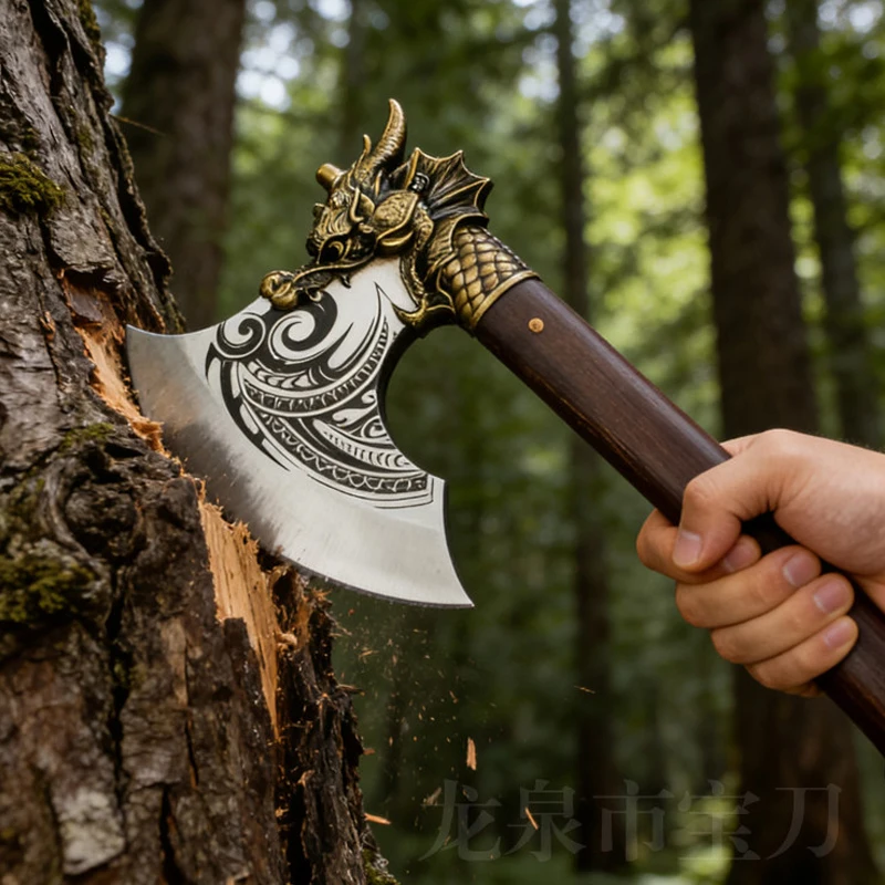 

Портативный ретро-топор из высокомарганцовистой стали для активного отдыха, кемпинга и экстренного разбивания окон автомобиля