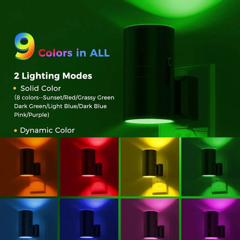 

Ночник с RGB-подсветкой, меняющей цвет, с датчиком света, для детской комнаты, подключается к розетке (EU/US/UK).