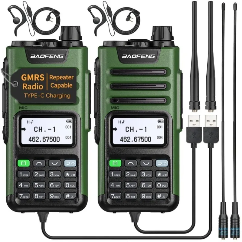 Baofeng GM-15pro جهاز اتصال لاسلكي بالأشعة فوق البنفسجية ثنائي المرحلة خارجي لمسافات طويلة من النوع c شحن راديو محمول عالي الطاقة راديو Baofeng