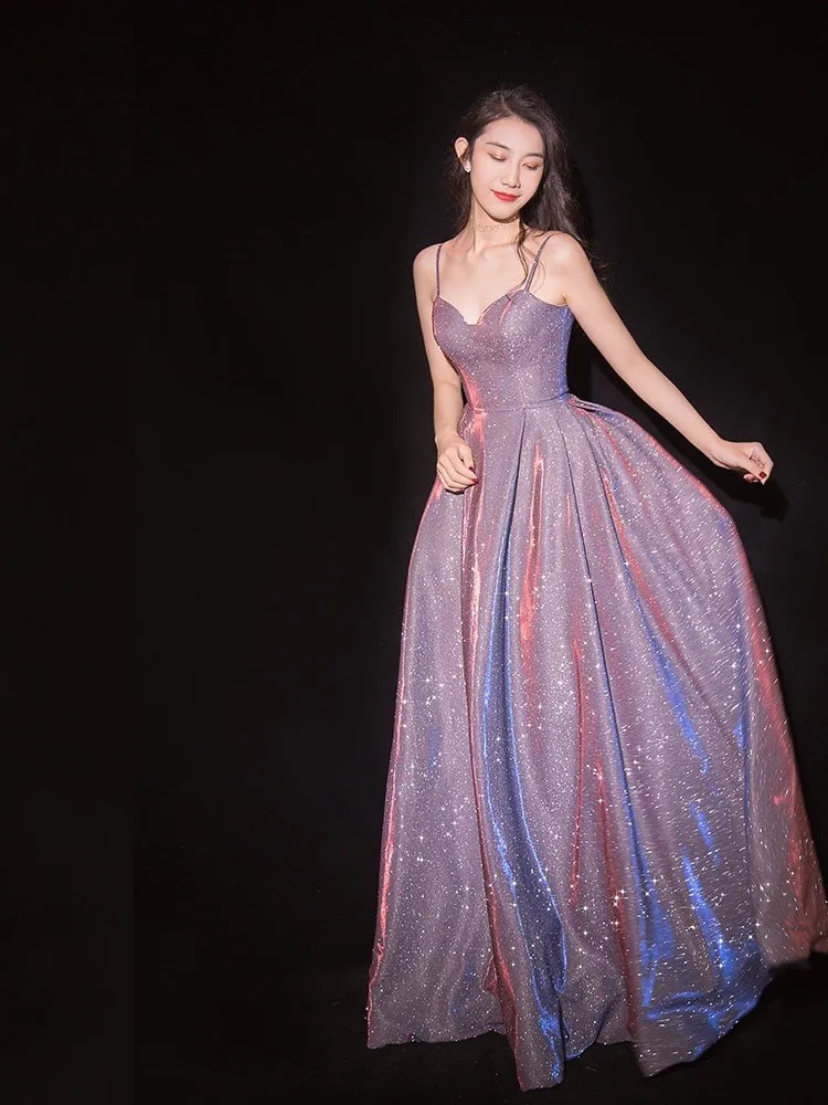 

Ele Long Dr for Women Birthday Par Conference Gathering Starry Evening Gown Sli New Model