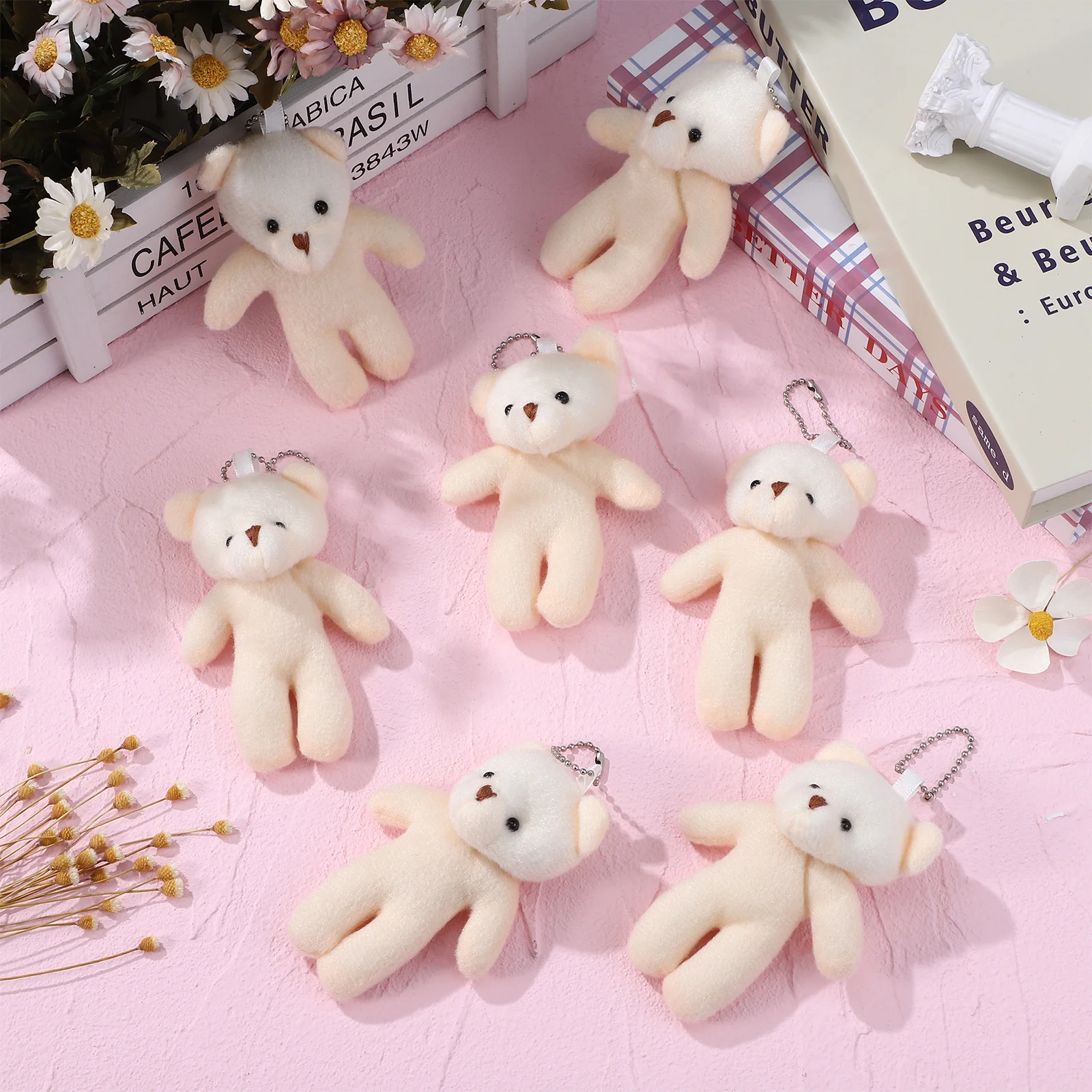 

18 pcs Keychain Cute Cartoon Soft Small Bear Stuffed Animals Bear Keychain Backpack Accessories Bag Charms Hanging
