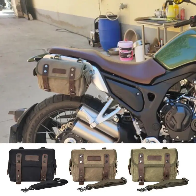 

Motorcycle Tail Bag Portable Canvas Motorcycle Saddlebags for Bicycle Multifunctional Waterproof Motorbike Panniers Tail Bag