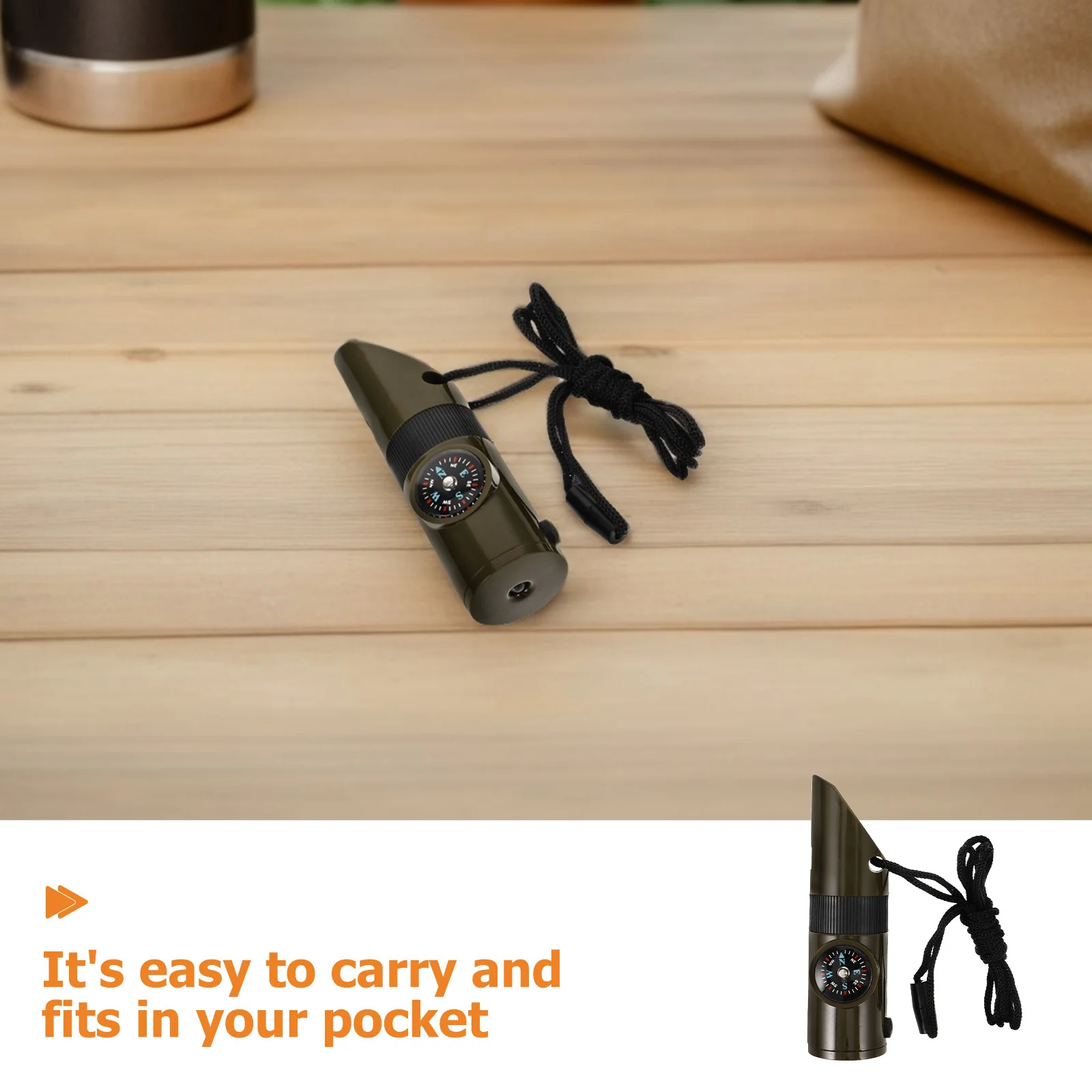 Silbato de supervivencia para acampar al aire libre, herramienta de seguridad de emergencia multifunción, linterna ruidosa, brújula, herramienta multifuncional para exteriores, 3 uds.