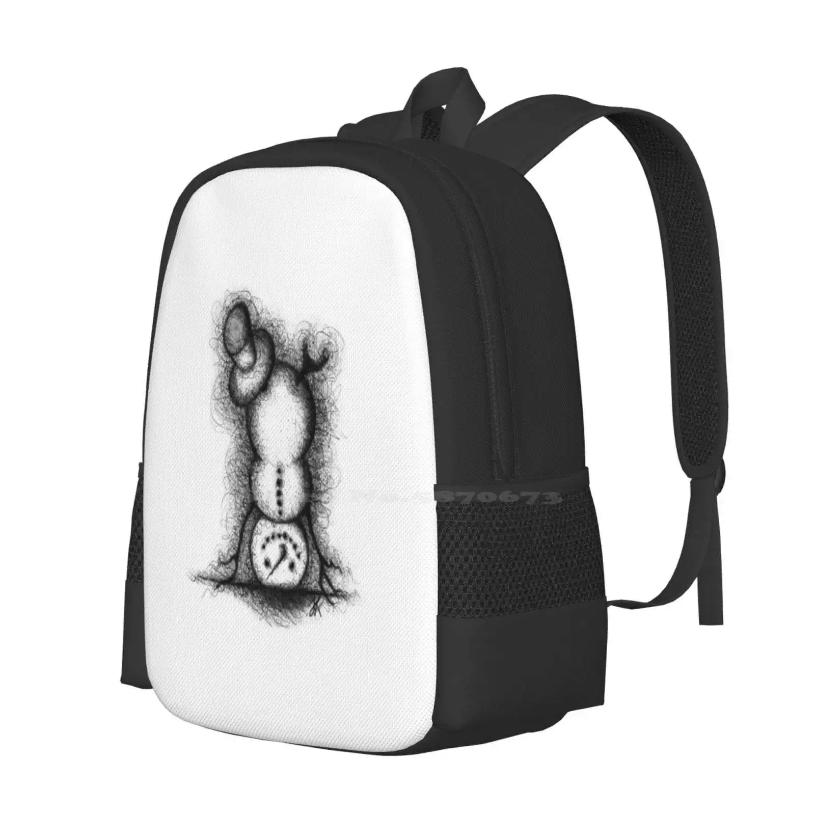 Crazy Snowman Hot Sale Schoolbag Backpack Fashion Bags Snowman Christmas Crazy Funny Headstand Blackandwhite Black And White