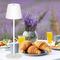 Rechargeable Wireless LED Table Lamp, Touch Dimmer 3000K/4000K/5000K, Portable Desk Lamp, for Indoor/Outdoor, Restaurant/Bedroom