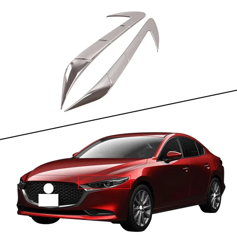 

For Mazda 3 2019 2020 Accessories ABS Chrome Car Headlights Lamps Decoration Frame Cover Trim Sticker Car Styling