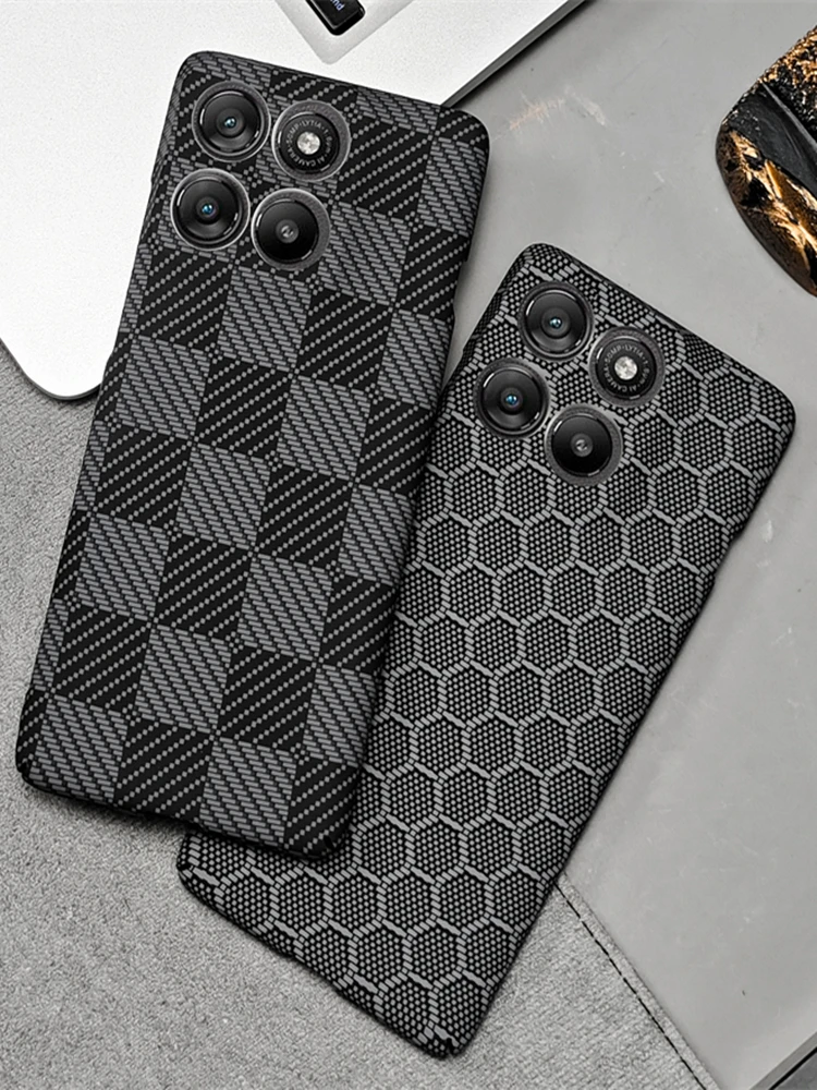 Magnetyczne etui do Motorola Edge 60 Pro, kompatybilne z Magsafe, z wytłaczanym wzorem z włókna węglowego i paskami, twarda obudowa PC do Moto Edge 60Pro — zdjęcie produktu 7