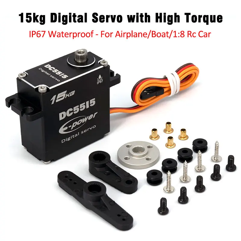 E-POWERRC DC5515 15kg Digital Servo 180°/270°360° Full Aluminum Case Stainless Steel Gear High Torque RC Climb Car DIY Parts Toy