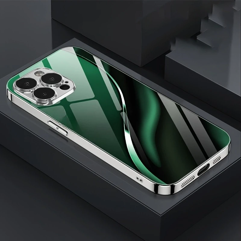Luksusowe, nowe, galwanizowane szklane etui na telefon dla profesjonalistów, pasujące do iPhone 17/16/15/14/13/12/11, itp. — zdjęcie produktu 2