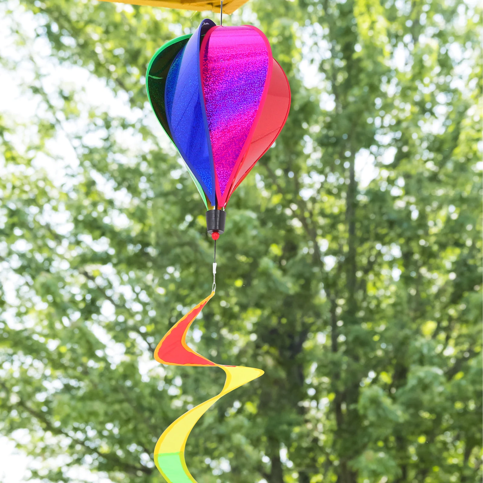 

2Pcs Hot Air Balloon Windmill Decorations Bright Color Lifelike Garden Party Spiral Spinners Yard Adornments Easy Install